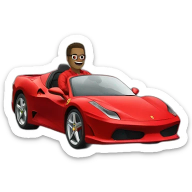 bart driving a red ferrari car sticker