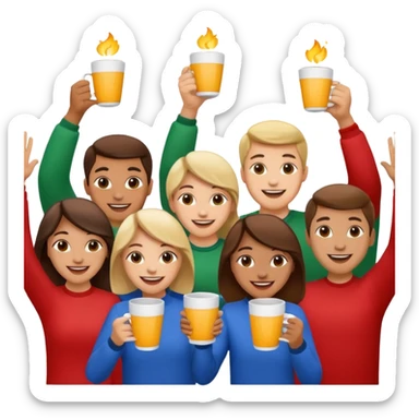 Cheers with the cups sticker