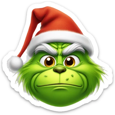 Grinch mit weihnachtsmütze  sticker