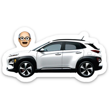 Steve jobs driving a hyundai kona sticker