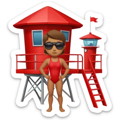 Lifeguard at watch tower sticker