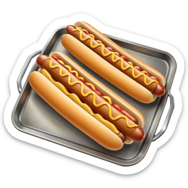 one hot dog with french fries on a tray sticker