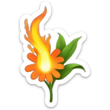 Flower on fire sticker
