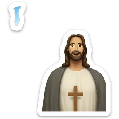 Jesus with cross and a church  sticker