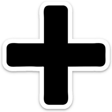 red plus, geometric, clean, no text sticker