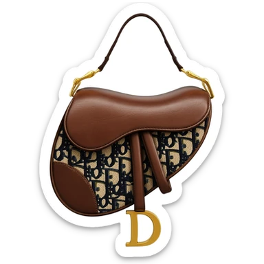 brown dior print saddle bag sticker