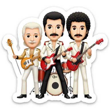 Queen band with Freddie Mercury, Brian May, Roger Taylor, and John Deacon sticker