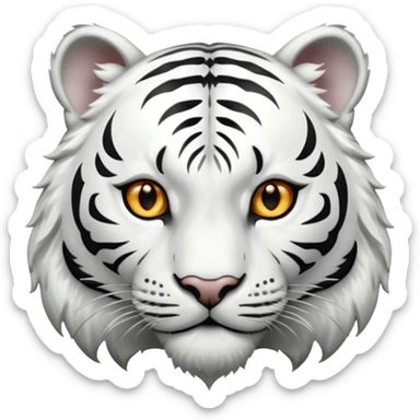 A white tiger pouncing at the screen with silver accsents sticker