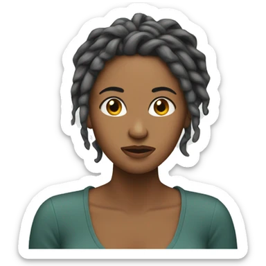 woman with locs confusingly scratching her head sticker