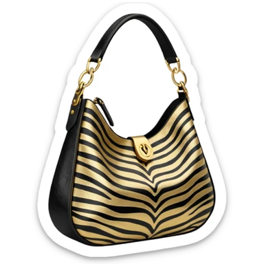 Tom med  
Zebra/Brushed Gold, hobo bag sticker