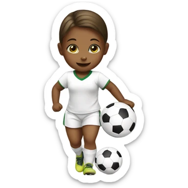A baby girl playing soccer  sticker