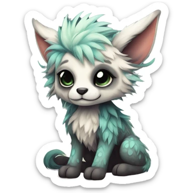 cute Kawaii edgy fantasy animal fursona Fionbri creature by griffsnuff & LiLaiRa & Falvie full body sticker