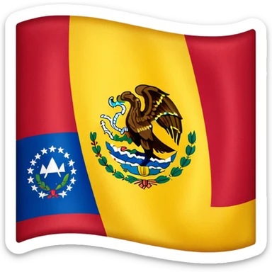 Bandera de Venezuela combinada con la bandera de México, en una sola bandera sticker