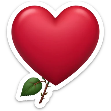 heart with a dark rose stem sticker