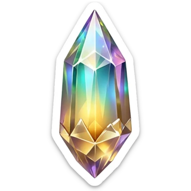golden iridescent nebula crystal shard sticker