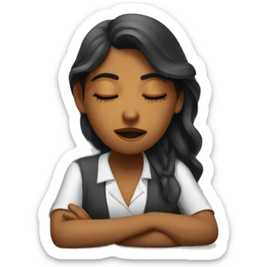 Indian girl falling asleep at work sticker