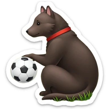 Собака с футбольным мячом sticker