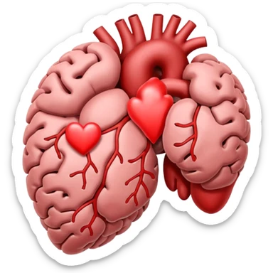 Brain and heart sticker