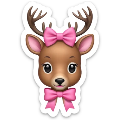  deer with pink bow sticker