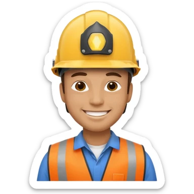 man wearing safety helmets sticker