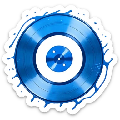  vinyl record blue  splatter  sticker