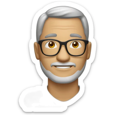 Hombre 40 años, algunos pelos blancos, con lentes, pelo corto sticker