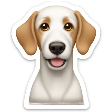 White doodle with light brown fur covering ears and eyes sticker