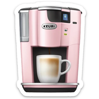 Realistic light pink keurig coffee machine sticker