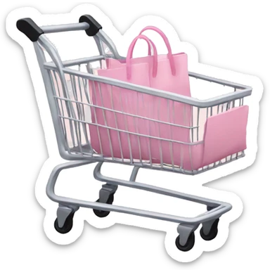 Pale pink shopping cart  sticker