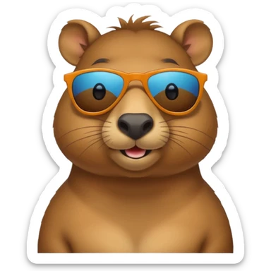 capybara on holiday sticker