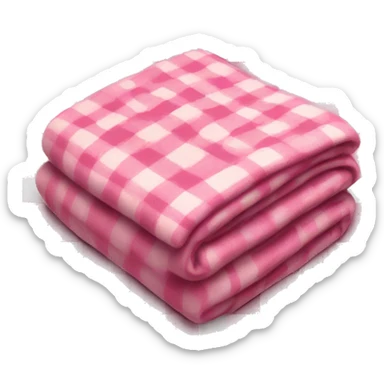 Pink plaid blanket sticker