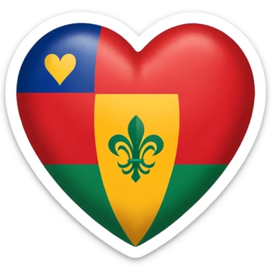 Guadeloupe flag heart-shaped, friendly and colorful sticker
