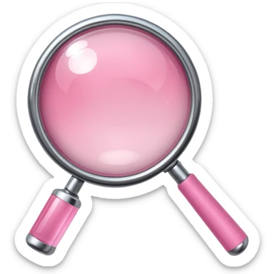 mix light pink dark pink and white girly chrome internet with a magnifying glass sticker