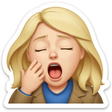 yawning sleepy character sticker
