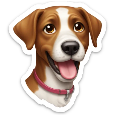 playful dog with tongue out brown sticker