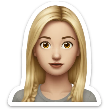 Emily Elizabeth, teenager hyperreal, photoreal portrait sticker