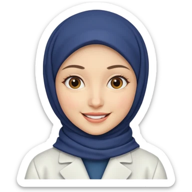 Hijab white caot sticker