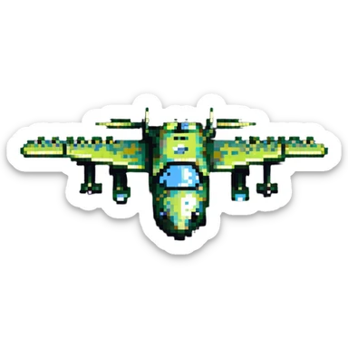 bomber aircraft that looks like a crocodile sticker