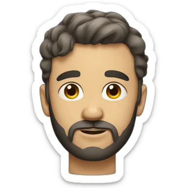 Man squinting his eyes with black beard and short wavy hair sticker