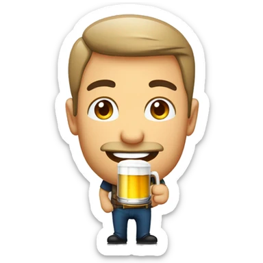 homem COM BRAÇO LEVANTADO SEGURANDO UMA CANECA de cerveja  sticker