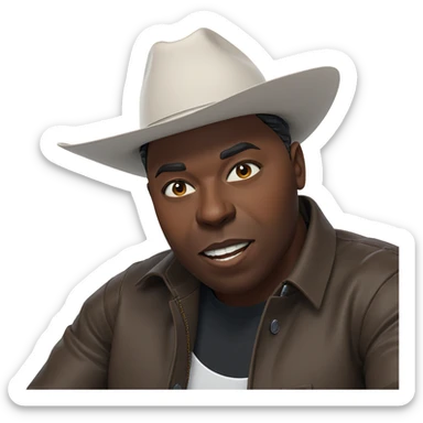 dark-skinned male in brown jacket sticker