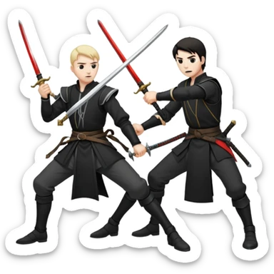 Men involved in a duel sticker