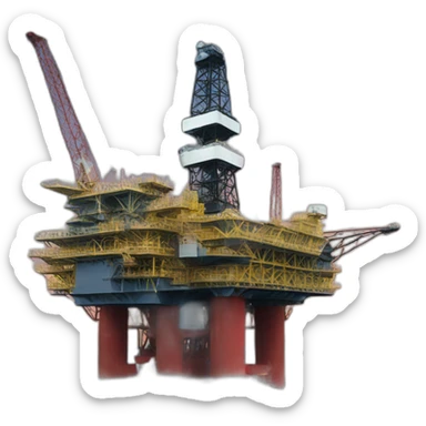Oil offshore platform sticker
