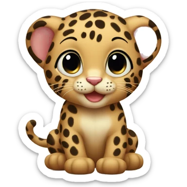 cute baby panter sticker