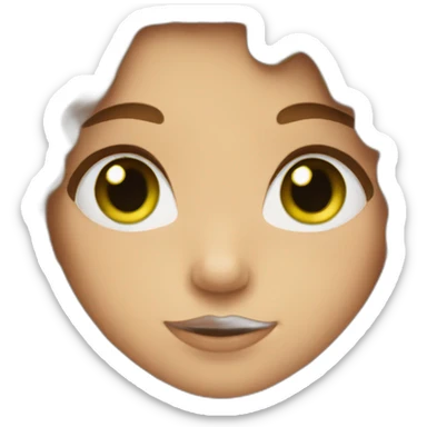 girl with brown wavy hair and green eyes sticker