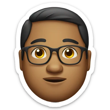 Indian boy with overweight and glasses  sticker