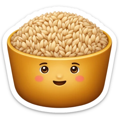 cooked brown rice sticker