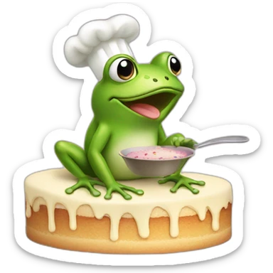 frog baking cake sticker