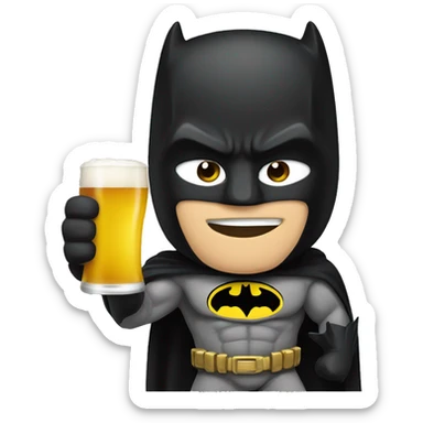 Batman drinking a beer sticker