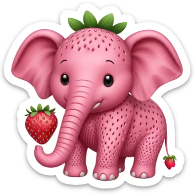 strawberry elephant sticker